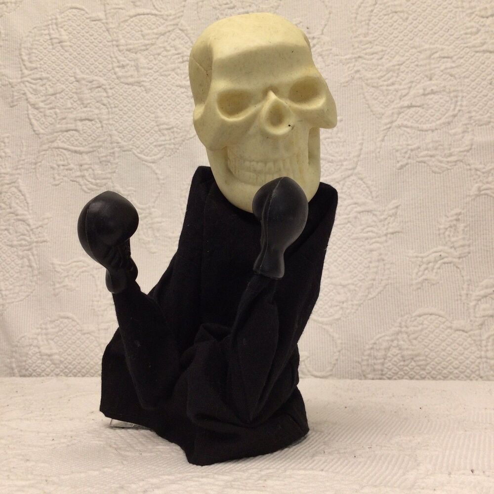 Vintage Boxing Skeleton Puppet Show Halloween Decor Prank Collectable